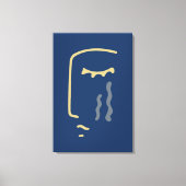 Modern Abstract gezicht op blauw Canvas Afdruk (Voorkant)
