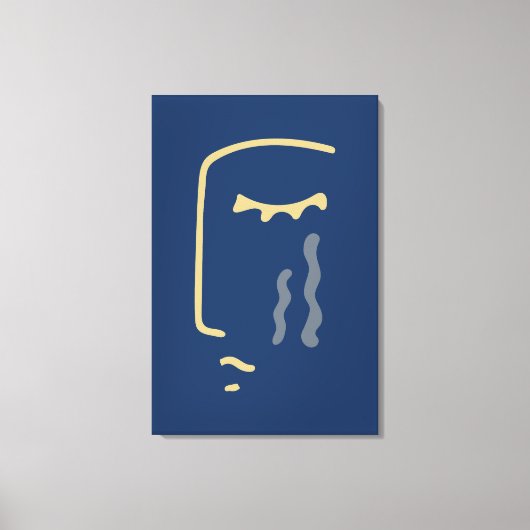 Modern Abstract gezicht op blauw Canvas Afdruk (Voorkant)