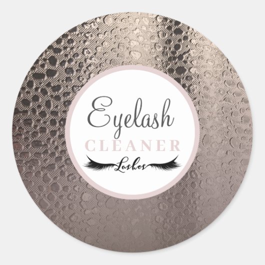 Modern Abstract Glam Pink Rose Gold Lash Cleaner Ronde Sticker (Voorkant)