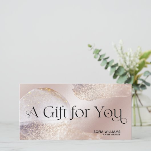 Modern Abstract Glitter Certificaat Cadeau Kaart (Staand voorkant)