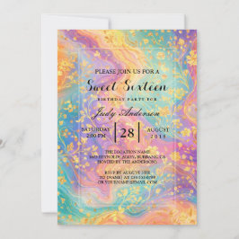 Modern Abstract Glitter Floral Monogram Design     Kaart