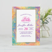 Modern Abstract Glitter Floral Monogram Design     Kaart (Staand voorkant)