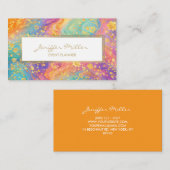 Modern Abstract Glitter Floral Monogram Design     Visitekaartje (Voorkant / Achterkant)