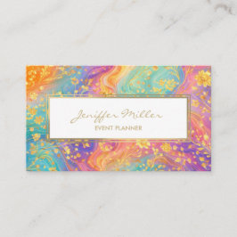Modern Abstract Glitter Floral Monogram Design     Visitekaartje