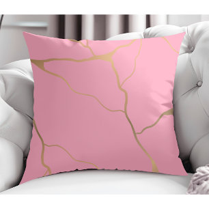 Modern Abstract Gold Vein Design Roze Kussen