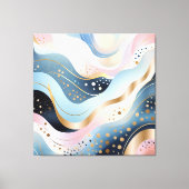 Modern abstract golvend eendengroen roze patroon canvas afdruk (Voorkant)