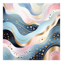 Modern abstract golvend eendengroen roze patroon