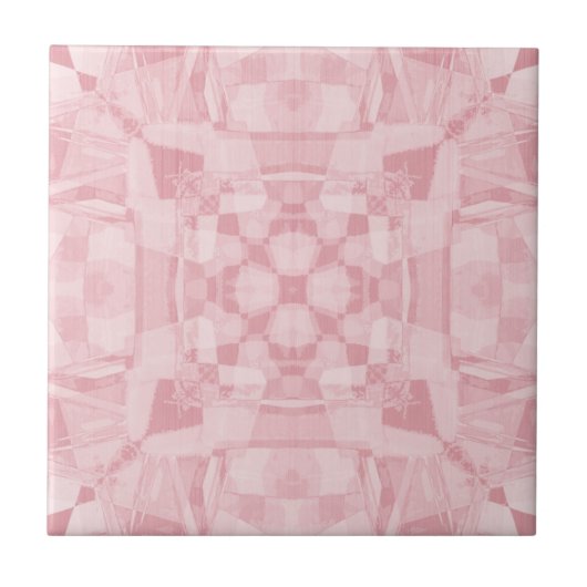 Modern Abstract Gothic Diamond Cross-Roze Mosaic Tegeltje (Voorkant)