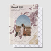 Modern Abstract goud en Paarse Afstuderen Vellum Uitnodigingen (Offset (Uitnodiging))