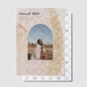 Modern Abstract goud en roze Afstuderen Vellum Uitnodigingen (Offset (Uitnodiging))