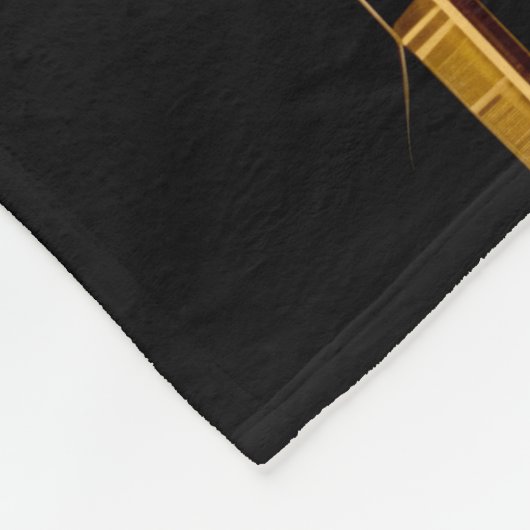 Modern abstract, goud en zwart plaid monogram fleece deken (Hoek)