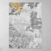 Modern Abstract Goud & Grijs Wall Art Poster (Voorkant)