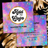 Modern Abstract Goud Vuur Opaal Edelsteen Toevoege Vierkante Visitekaartje