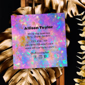 Modern Abstract Goud Vuur Opaal Edelsteen Toevoege Vierkante Visitekaartje