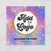 Modern Abstract Goud Vuur Opaal Edelsteen Toevoege Vierkante Visitekaartje (Voorkant)