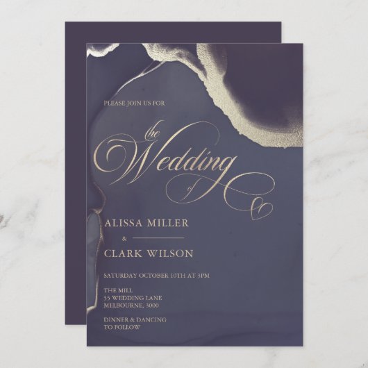 Modern Abstract gouddonkerbruinbruin marineverbind Kaart (Voorkant / Achterkant)