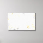 Modern Abstract Gouden Bloemen op Wit Canvas Afdruk (Voorkant)