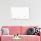 Modern Abstract Gouden Bloemen op Wit Canvas Afdruk (Insitu (Woonkamer))