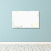Modern Abstract Gouden Bloemen op Wit Canvas Afdruk (Insitu (Houten vloer))