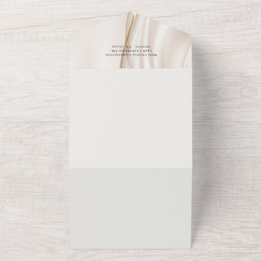 Modern Abstract gouden huwelijk All In One Uitnodiging (Buitenkant)