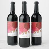 Modern Abstract, gouden liefde Wijn Etiket (Flessen)
