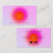 Modern Abstract Gradient Aura Roze Visitekaartje (Voorkant / Achterkant)
