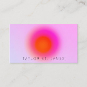 Modern Abstract Gradient Aura Roze Visitekaartje
