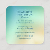 Modern Abstract Gradient Trendy Voeg toe Logo Vierkante Visitekaartje (Achterkant)