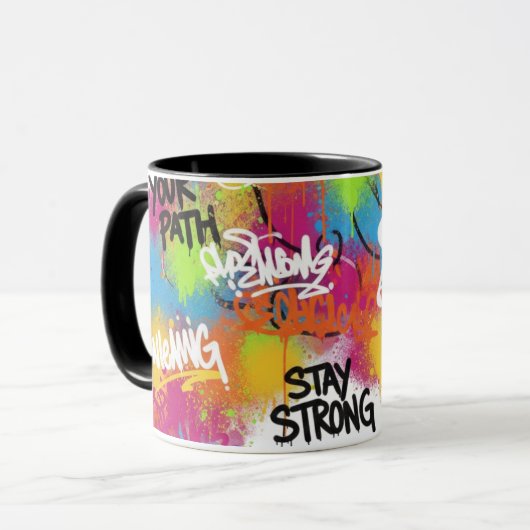 Modern Abstract Graffiti Art Personalized Gift Mug Mok (Voorkant links)
