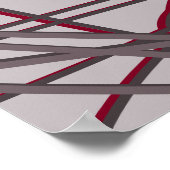 Modern Abstract grijs en Bourgogne design Poster (Hoek)