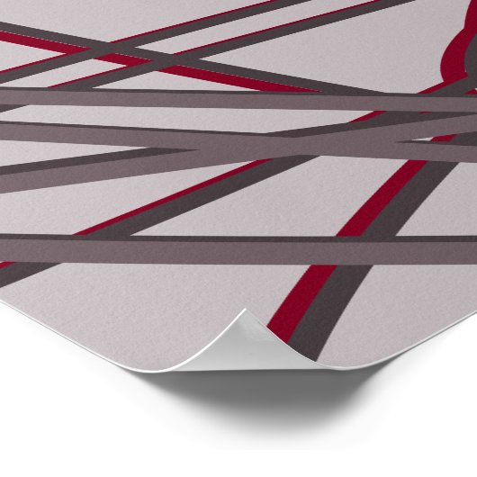 Modern Abstract grijs en Bourgogne design Poster (Hoek)