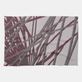 Modern Abstract grijs en Bourgogne design Theedoek (Horizontaal)