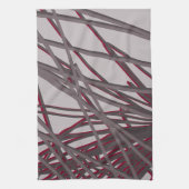 Modern Abstract grijs en Bourgogne design Theedoek (Verticaal)