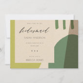 MODERN ABSTRACT GROEN ARTISTIC IS MIJN BRIDESMAID KAART (Voorkant)