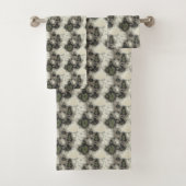 Modern Abstract groen beige patroon Bad Handdoek (Insitu)