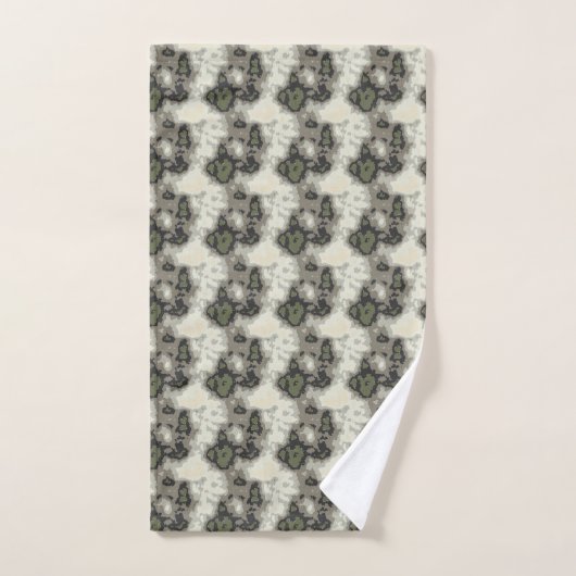 Modern Abstract groen beige patroon Bad Handdoek (Handdoek)