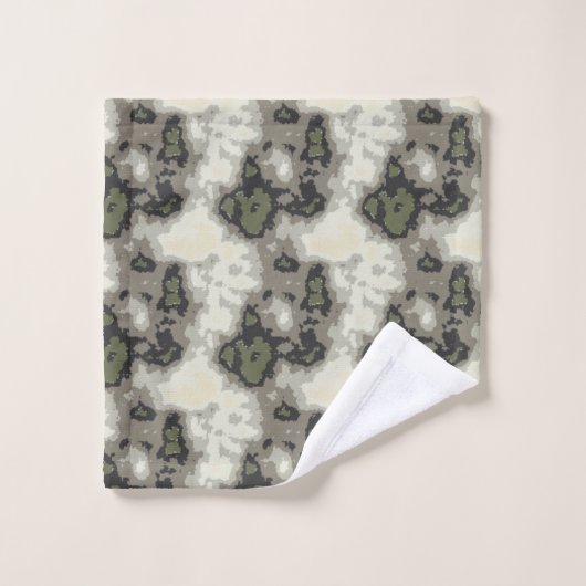 Modern Abstract groen beige patroon Bad Handdoek (Wasdoekje)