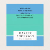 Modern Abstract groen en blauw Visitekaartje (Buitenkant ongevouwen)