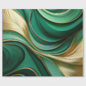 Modern Abstract groen en goud- Cadeaupapier (Vlak)