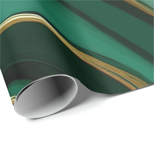 Modern Abstract groen en goud- Cadeaupapier (Rol Hoek)