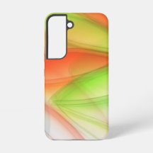 Modern Abstract Groen en Oranje Golven Samsung Gal