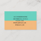 Modern Abstract Groen en Oranje Professioneel Visitekaartje (Achterkant)