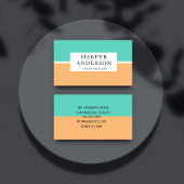 Modern Abstract Groen en Oranje Professioneel Visitekaartje