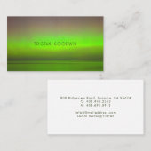 Modern Abstract groen gloed minimalistisch script Visitekaartje (Voorkant / Achterkant)