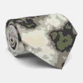 Modern Abstract Groen Grijze Mottled Marble Patter Stropdas (Opgerold)