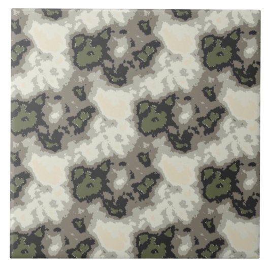 Modern Abstract Groen Grijze Mottled Marble Patter Tegeltje (Voorkant)