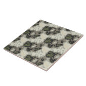 Modern Abstract Groen Grijze Mottled Marble Patter Tegeltje (Zijkant)