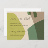 MODERN ABSTRACT GROEN KRAFT ARTISTIC BEWAART DE DA AANKONDIGINGSKAART (Voorkant / Achterkant)