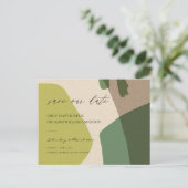 MODERN ABSTRACT GROEN KRAFT ARTISTIC BEWAART DE DA AANKONDIGINGSKAART (Staand voorkant)