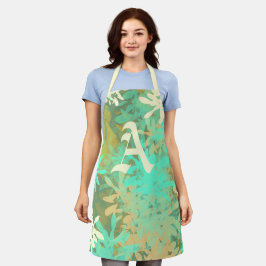 Modern Abstract groen lantaarn Apron Schort